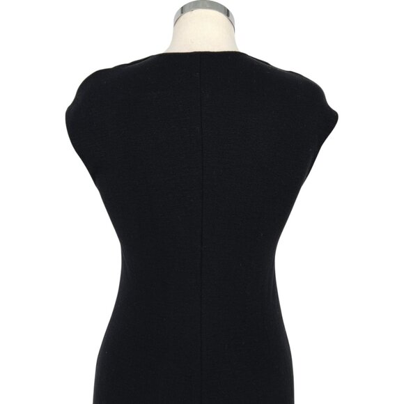 Vince Bib V-Neck Sheath Dress Black Size 6 - Picture 7 of 13